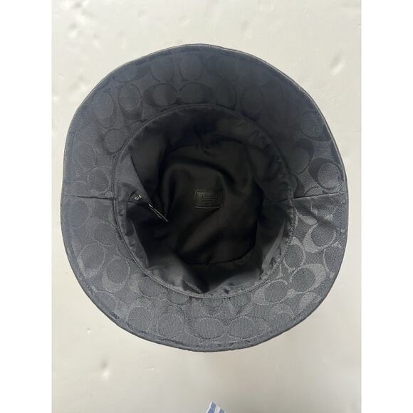 Coach Monogram Jacquard Bucket Hat Black Y2K Vintage size p/S - Picture 3 of 11